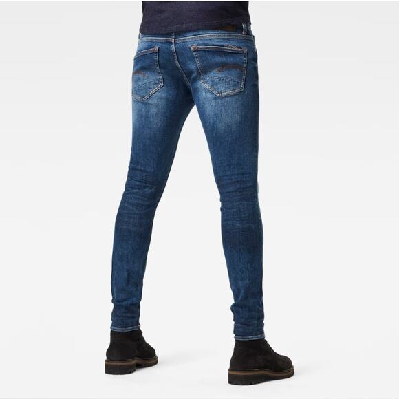 G-Star Men's Medium Aged Blue 3301 Skinny Jeans Size 34/32 - Picture 2 of 10